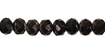 Czech Glass Black Magic Fire Polished Rondelle 6x9mm