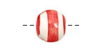 Jangles Ceramic Red/White Striped Round 15-17mm