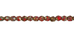 Czech Fire Polished Glass Opaque Red Picasso Round 4mm