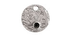 Nunn Design Antique Silver (plated) Decorative Small Circle Bezel Tag 20mm
