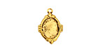 Stampt Antique Gold (plated) Deco Oval Setting 8x10mm