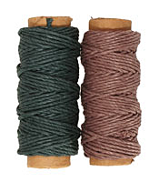 Dark Brown/Forest Green Hemp Twine 20 lb, 29 ft x 2 colors