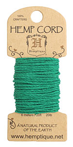 Green Hemp Twine 20 lb, 20 ft