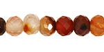 Carnelian (natural) Faceted Rondelle 10mm