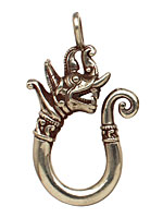Saki White Bronze Dragon Clasp 35x60mm