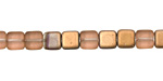 Czech Glass Matte Apollo Gold Square 6mm