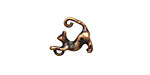 Ezel Findings Antique Copper (plated) Cat Charm 4x15mm
