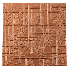 Lillypilly Antique Bamboo Embossed Patina Copper Sheet 3"x3", 36 gauge