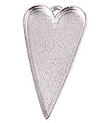 Nunn Design Sterling Silver (plated) Grande Heart Bezel Pendant 54x29mm