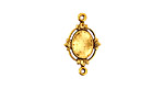 Stampt Antique Gold (plated) Floral Sprig Connector Oval Setting 6x8mm