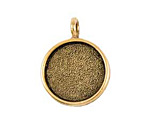 Nunn Design Antique Gold (plated) Large Circle Bezel Pendant 23x30mm