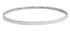 Nunn Design Antique Silver (plated) Large Flat Bangle Bracelet 70mm