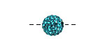 Blue Zircon Pave (w/ Preciosa Crystals) Round 10mm