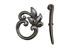 Gunmetal Ivy Leaf Toggle Clasp 22x19mm, 29mm bar