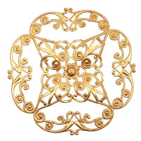Brass Full Diamond Circle Filigree 61mm