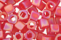 TOHO Transparent Rainbow Frosted Ruby Cube 3mm Seed Bead