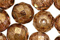 Czech Fire Polished Glass Luster Transparent Gold/Smoky Topaz Round 12mm