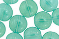 Czech Glass Jade Puff Coin 10mm