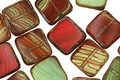 Czech Glass Christmas Present Square 9mm