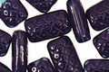 Czech Glass Blue Nile Patterned Rectangle 14x8mm