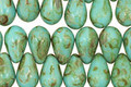 Czech Glass Opaque Blue Picasso Teardrop 6x9mm