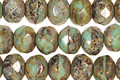 Czech Glass Mint Chocolate Chip Picasso Fire Polished Rondelle 6x9mm