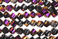 Metallic Gold Raspberry & Jet Twisted Crystal 4-5mm
