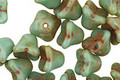 Czech Glass Picasso Blue Green Bellflower 6x7mm