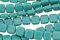Czech Glass Persian Turquoise 2-Hole Tile 6mm