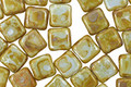 Czech Glass Opaque Blue Picasso Square 6mm