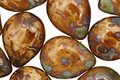 Czech Glass Opaque Light Beige Picasso Teardrop 12x16mm