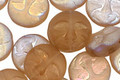 Czech Glass Luster Smoky Crystal (matte) Moon Face 13mm