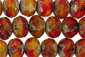 Czech Glass Christmas Morning Fire Polished Rondelle 6x9mm