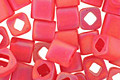 TOHO Transparent Rainbow Frosted Ruby Cube 4mm Seed Bead