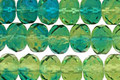 Czech Glass Seaweed Fire Polished Rondelle 6x9mm