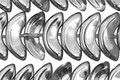 Czech Glass Silver 1/2 Angel Wings 7x15mm