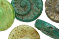 Czech Glass Aloe Ammonite Coin 17mm