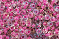 TOHO Crystal (with Opaque Fuschia Lining) Magatama 3mm Seed Bead