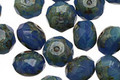 Czech Glass Aquamarine Sky Picasso Fire Polished Rondelle 6x9mm