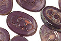 Czech Glass Purple Passion Dotted Window Oval 18x13mm
