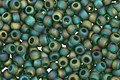 TOHO Transparent Rainbow Frosted Green Emerald Round 11/0 Seed Bead