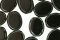 Czech Glass Jet Picasso Oval 12x9mm