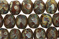 Czech Glass Woodlands Fire Polished Rondelle 6x9mm