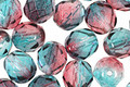Czech Fire Polished Glass Dual Coated Pink/Blue Round 8mm