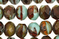 Czech Glass Mint Chocolate Fire Polished Rondelle 6x9mm