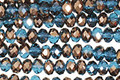 Capri Blue & Oiled Bronze Crystal Faceted Rondelle 4mm