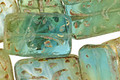 Czech Glass Peruvian Opal Groovy Rectangle 18x12mm