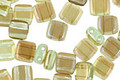 Czech Glass Twilight Peridot 2-Hole Tile 6mm