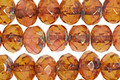 Czech Glass Rust Picasso Fire Polished Rondelle 6x9mm