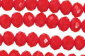 Coral Red Crystal Faceted Rondelle 6mm